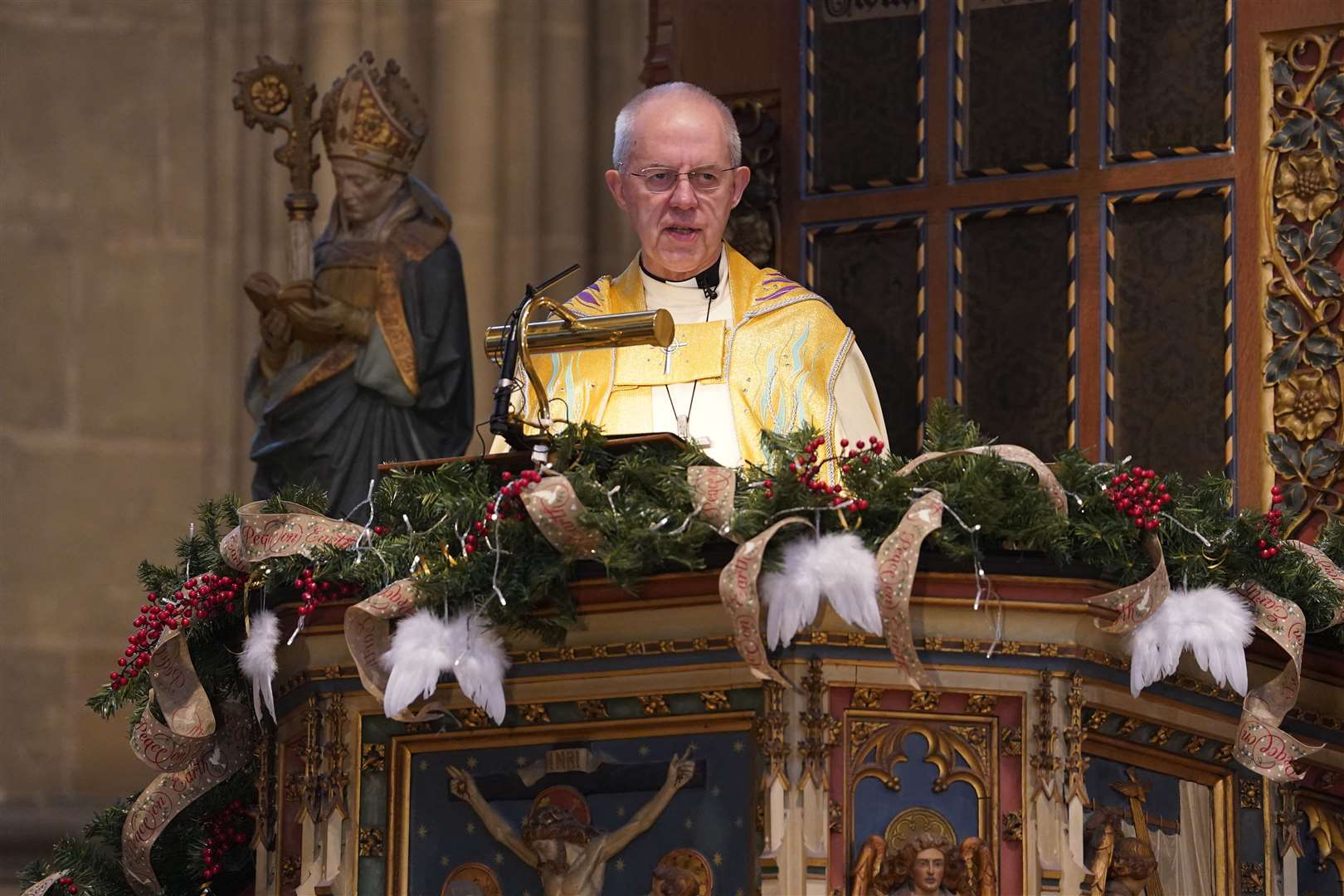 Archbishop of Canterbury Justin Welby spoke of his ‘profound sense of shame at the historic safeguarding failures of the Church of England’ (Gareth Fuller/PA)