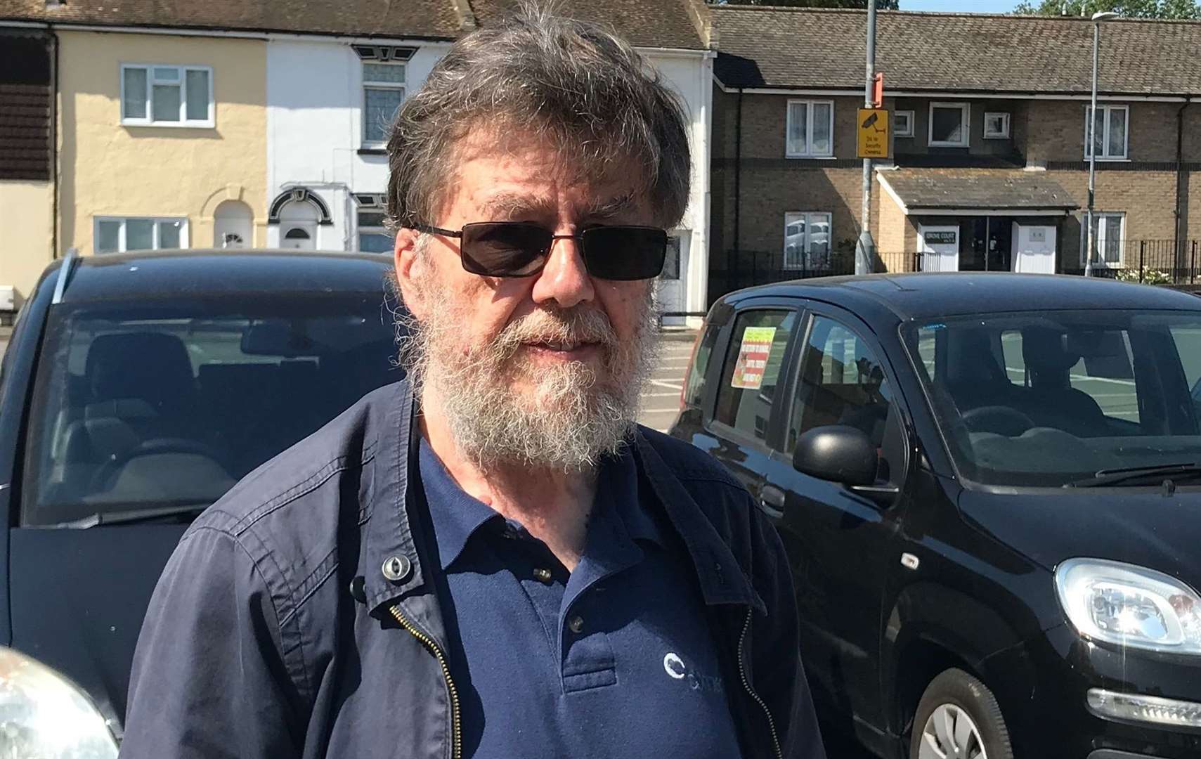 Steve Wilkins, secretary of the Medway Trades Union Council, at the protest