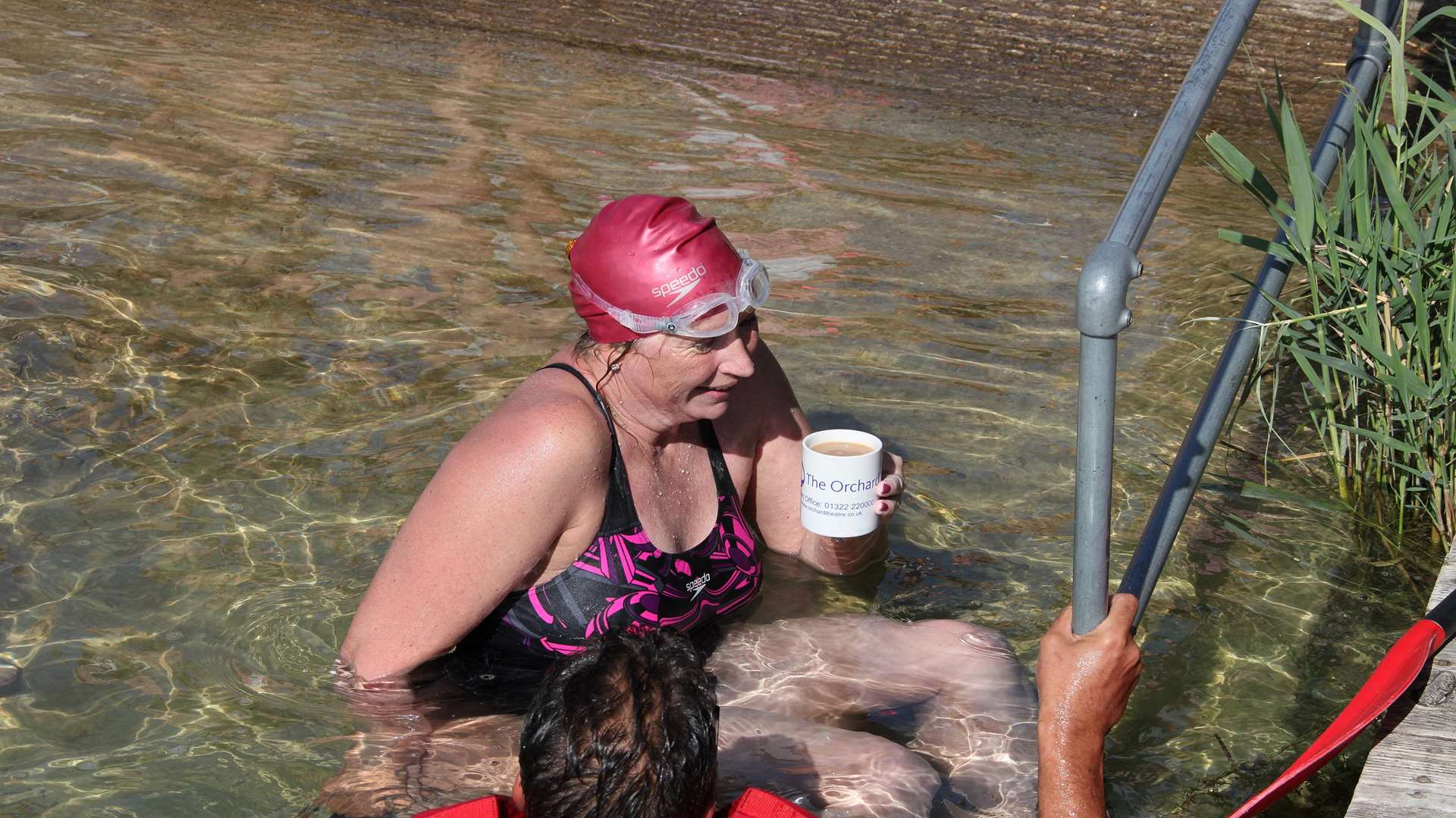 Paula Foreman swam laps of a course that was more than 400 metres long