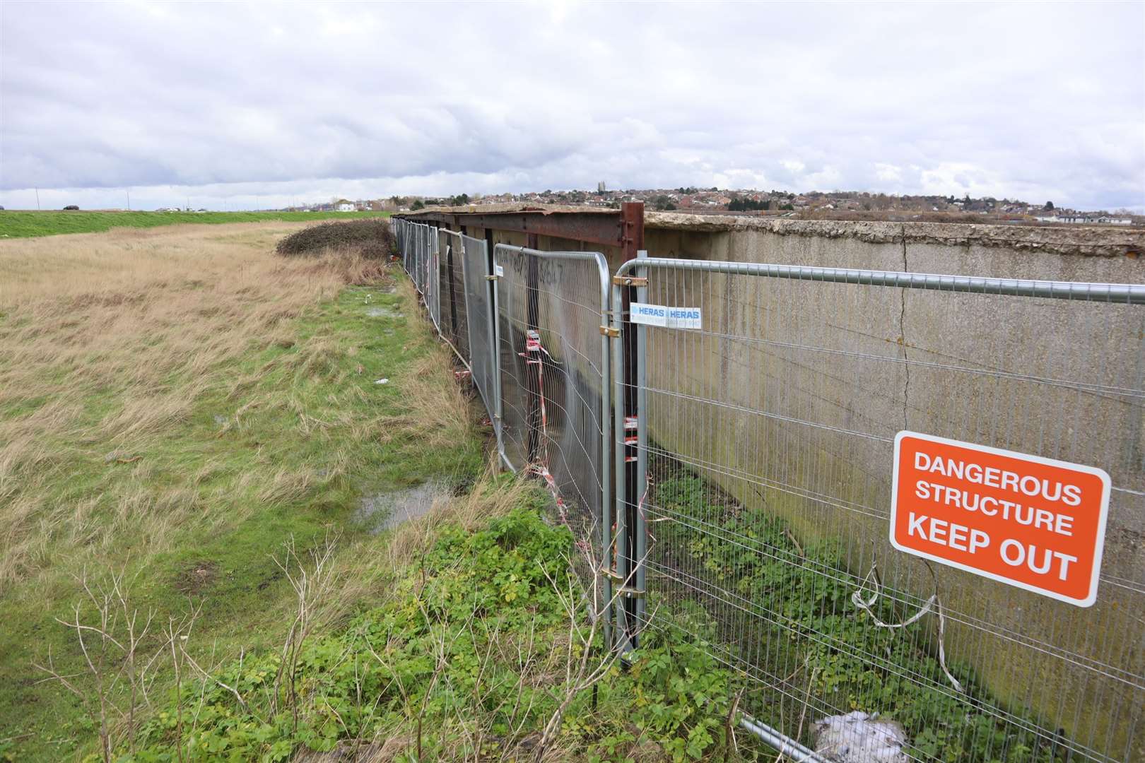 Fenced off: The covered way between Sheerness and Minster