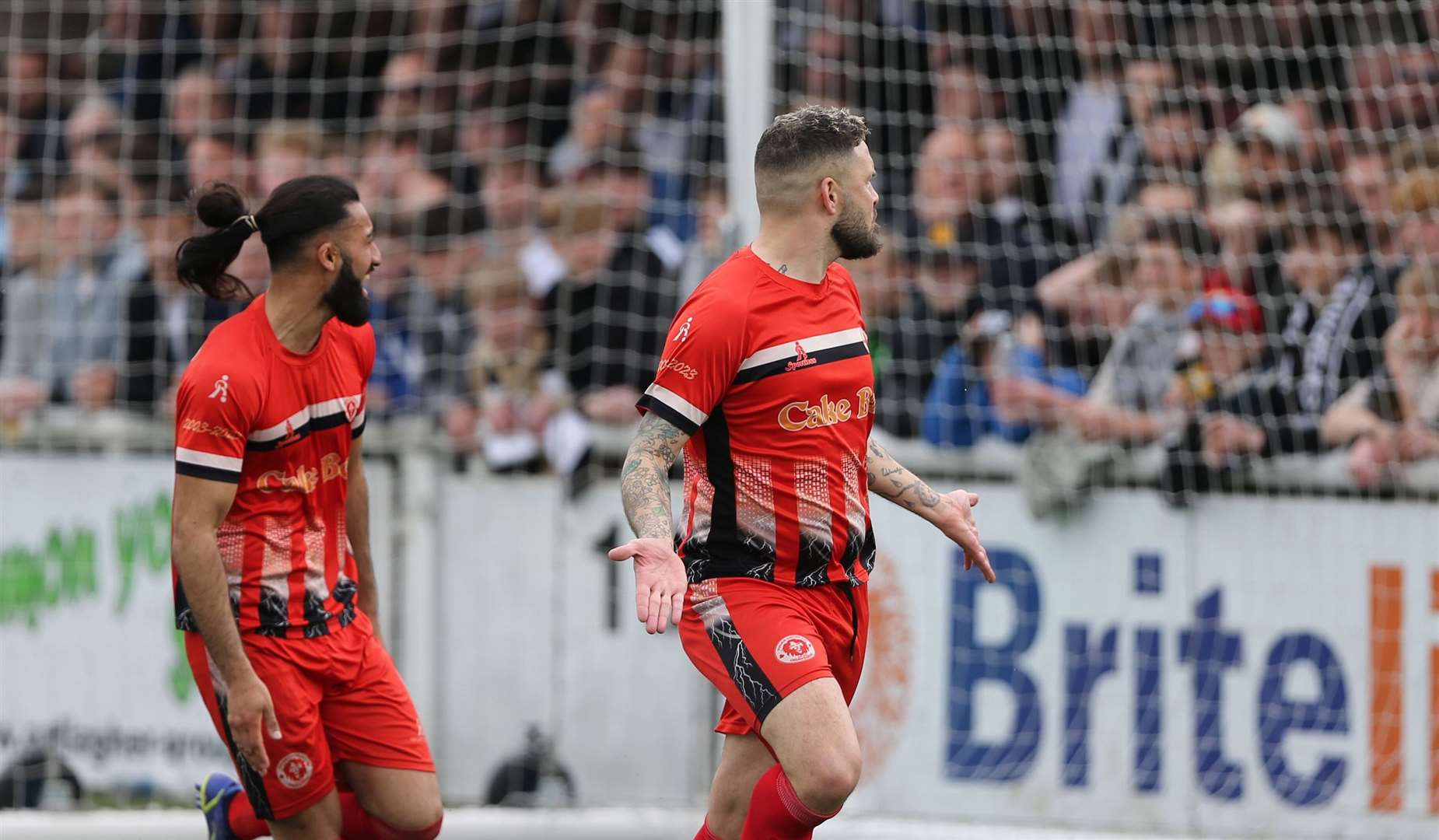 Veteran striker Paul Vines celebrates giving Punjab the lead. Picture: PSP Images