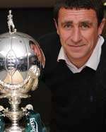 Liam Daish with the FA Trophy. Picture: Barry Goodwin