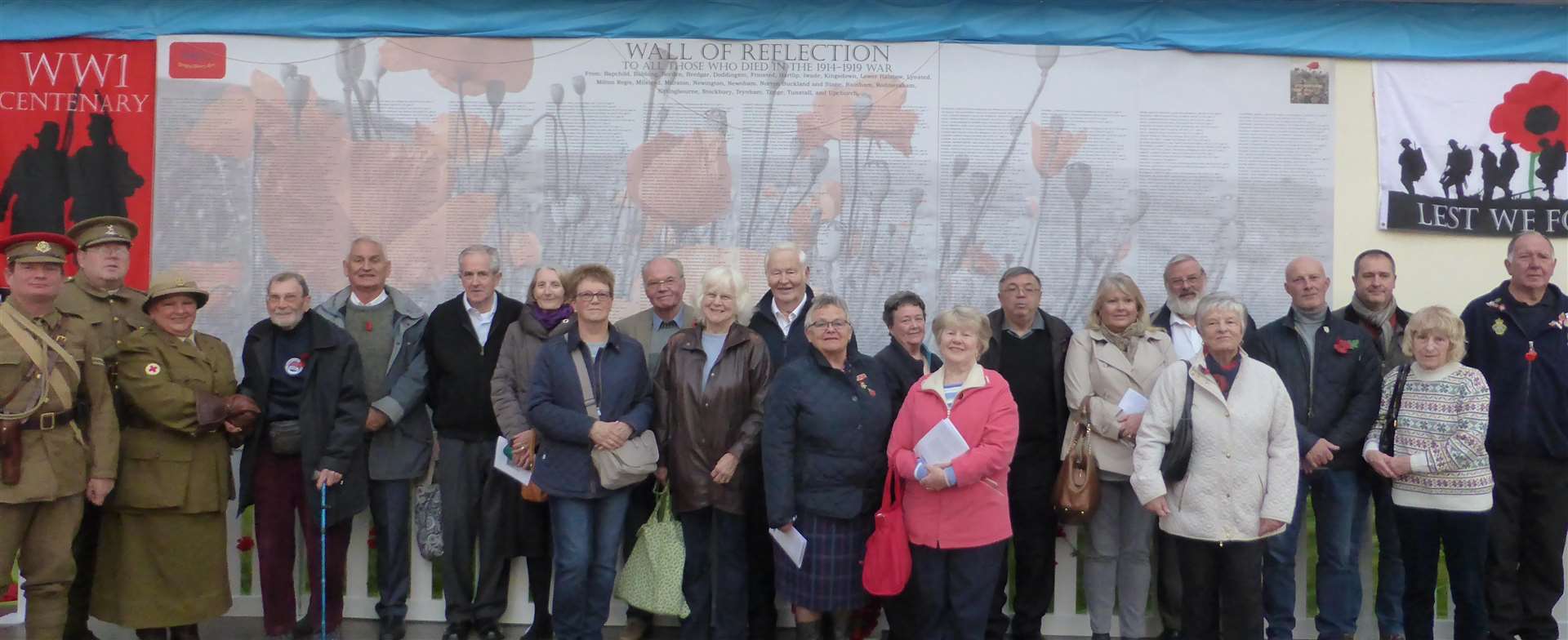 People gathered to watch the unveiling of the Wall of Reflection at The Forum. Picture: Historical Research Group of Sittingbourne
