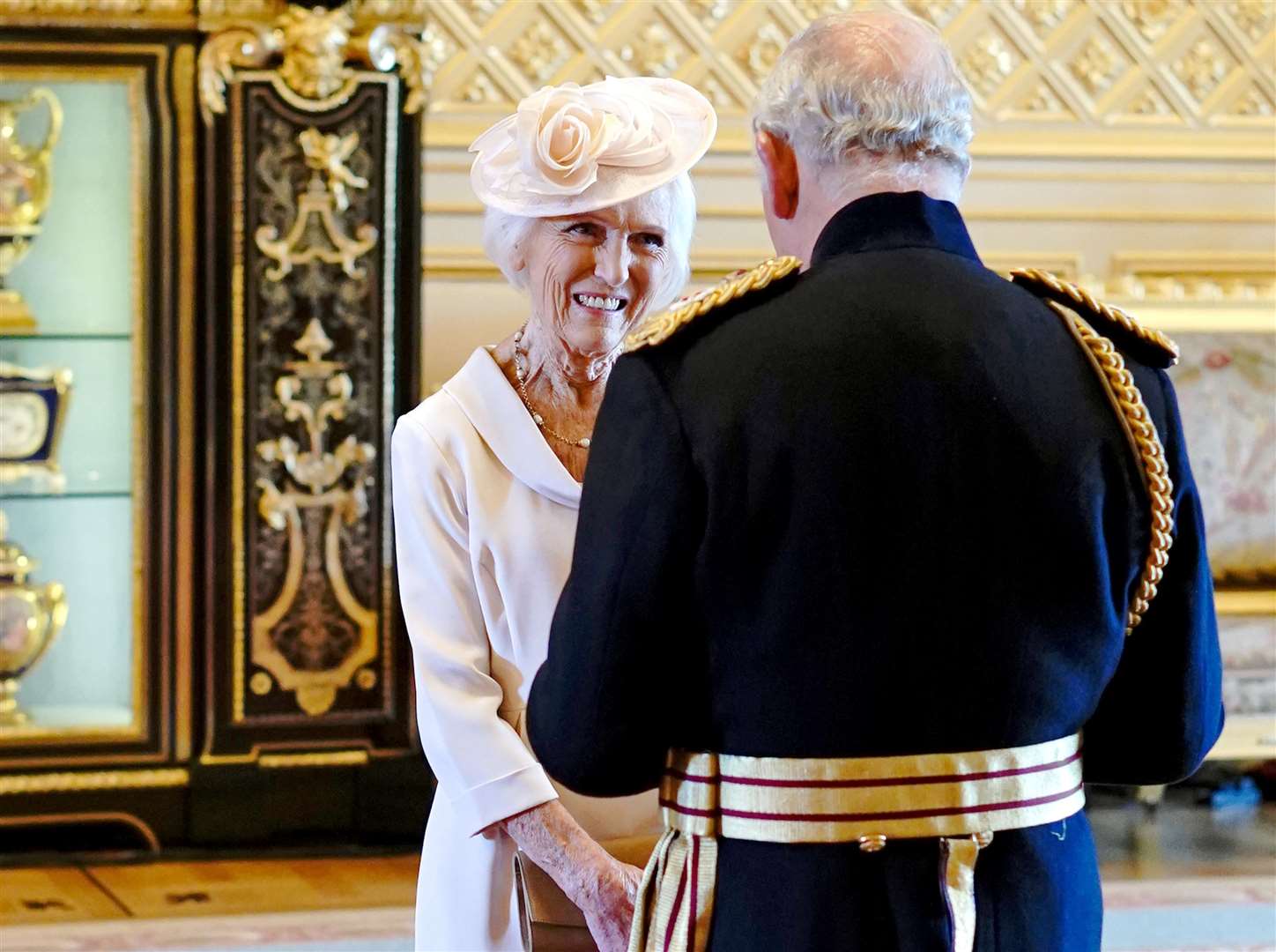 Mary Berry is made a Dame Commander by the Prince of Wales (Jonathan Brady/PA)