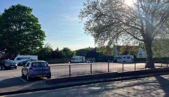 A number of caravans were spotted at the Faversham car park earlier this month