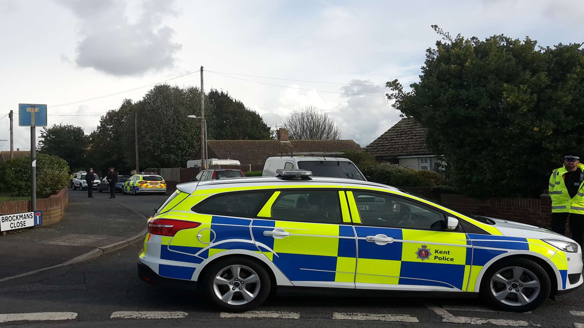 Police cars in the area