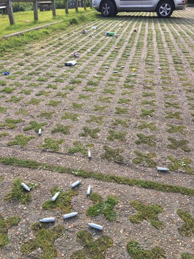 Minster, Sheppey: Discarded gas cylinders (12431854)