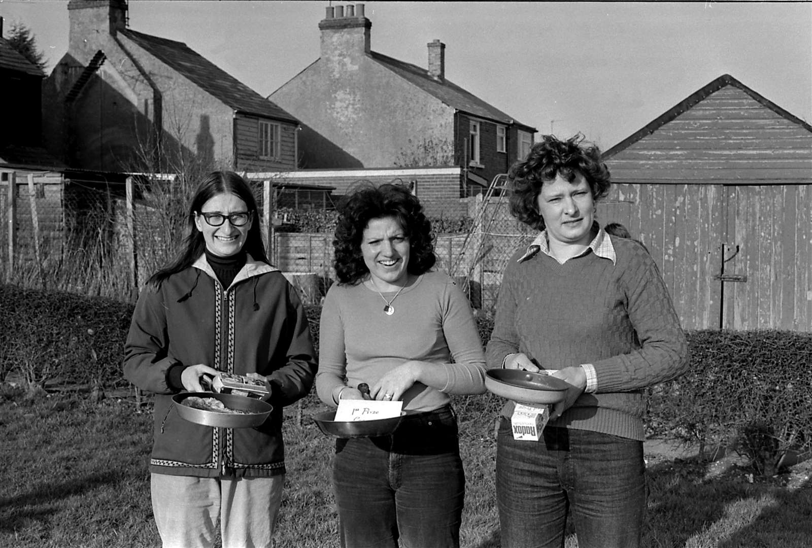 Winners of the Littlebourne pancake race in 1980