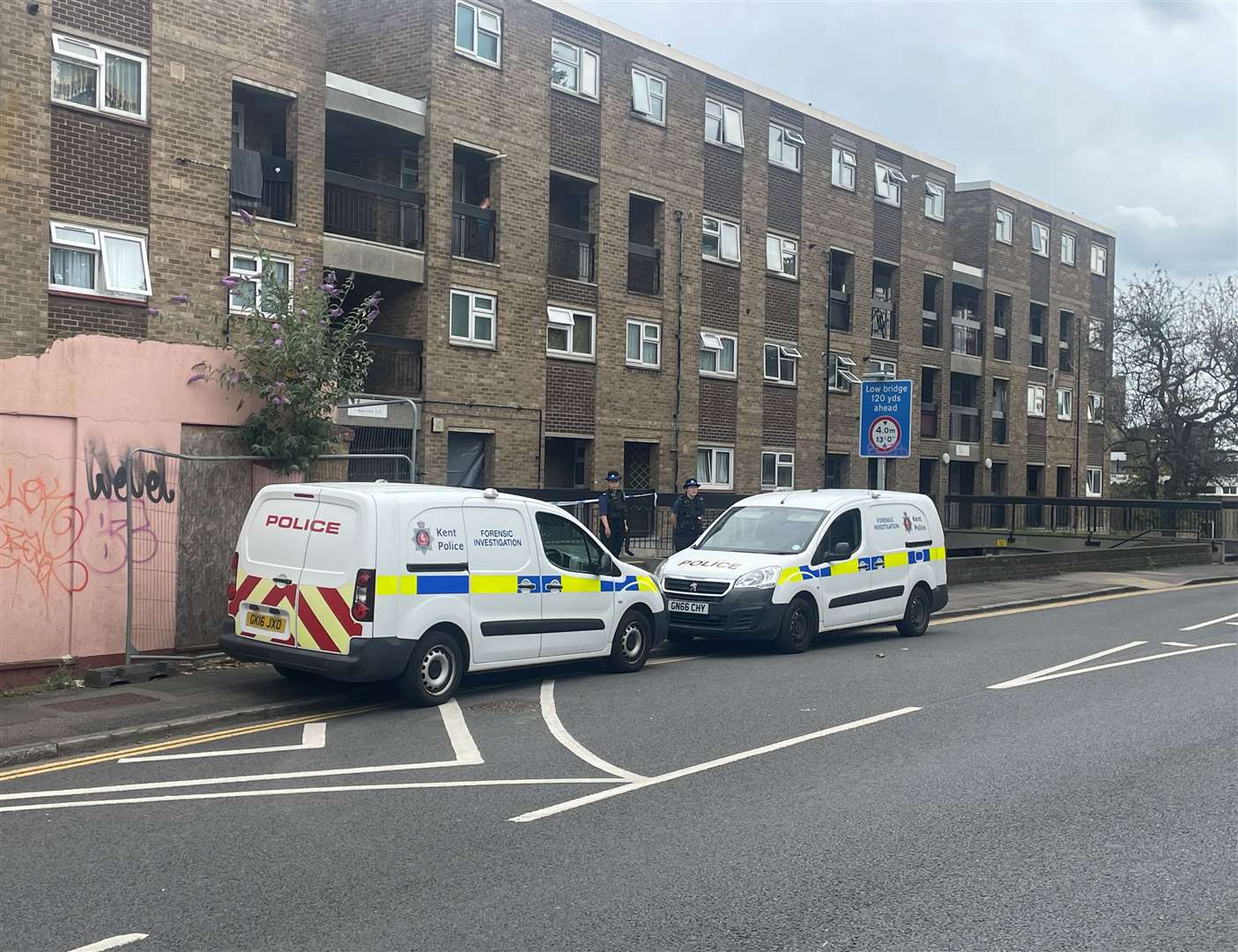 Police were at the scene in Gun Lane, Strood. Photo: KM Media Group