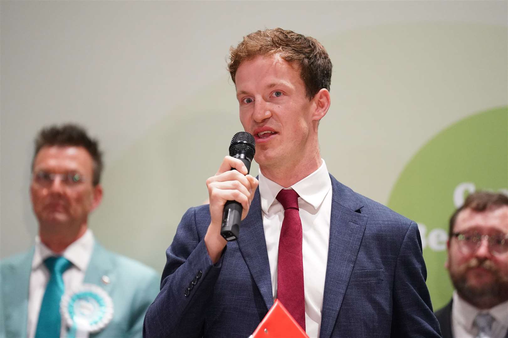 Labour’s Alistair Strathern after being declared winner in the Mid Bedfordshire by-election (Joe Giddens/PA)