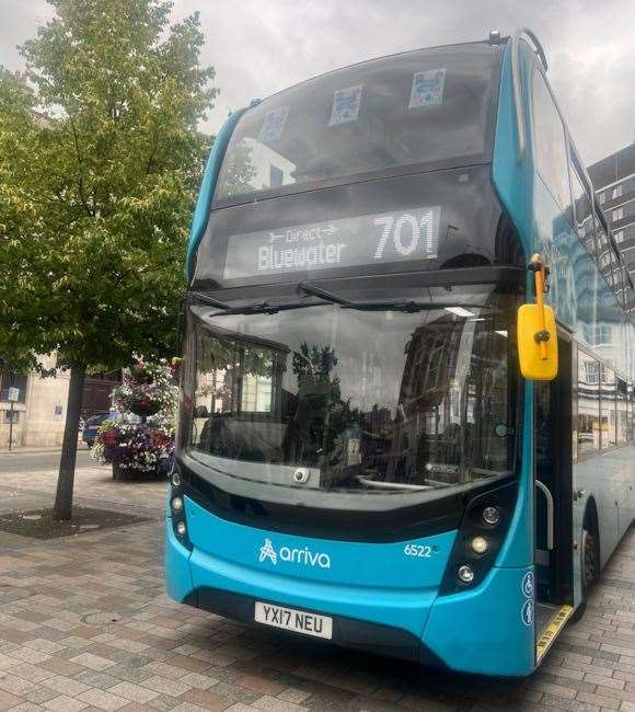 Arriva has launched the 701 bus which will travel directly from Maidstone town centre to Bluewater shopping centre