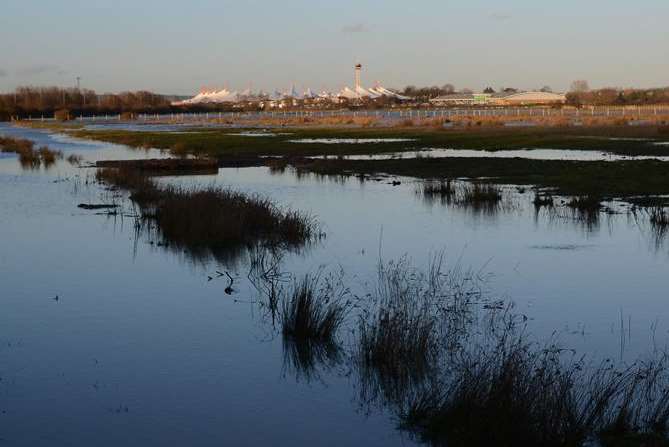 Flooding around the Ashford Designer Outlet earlier this month