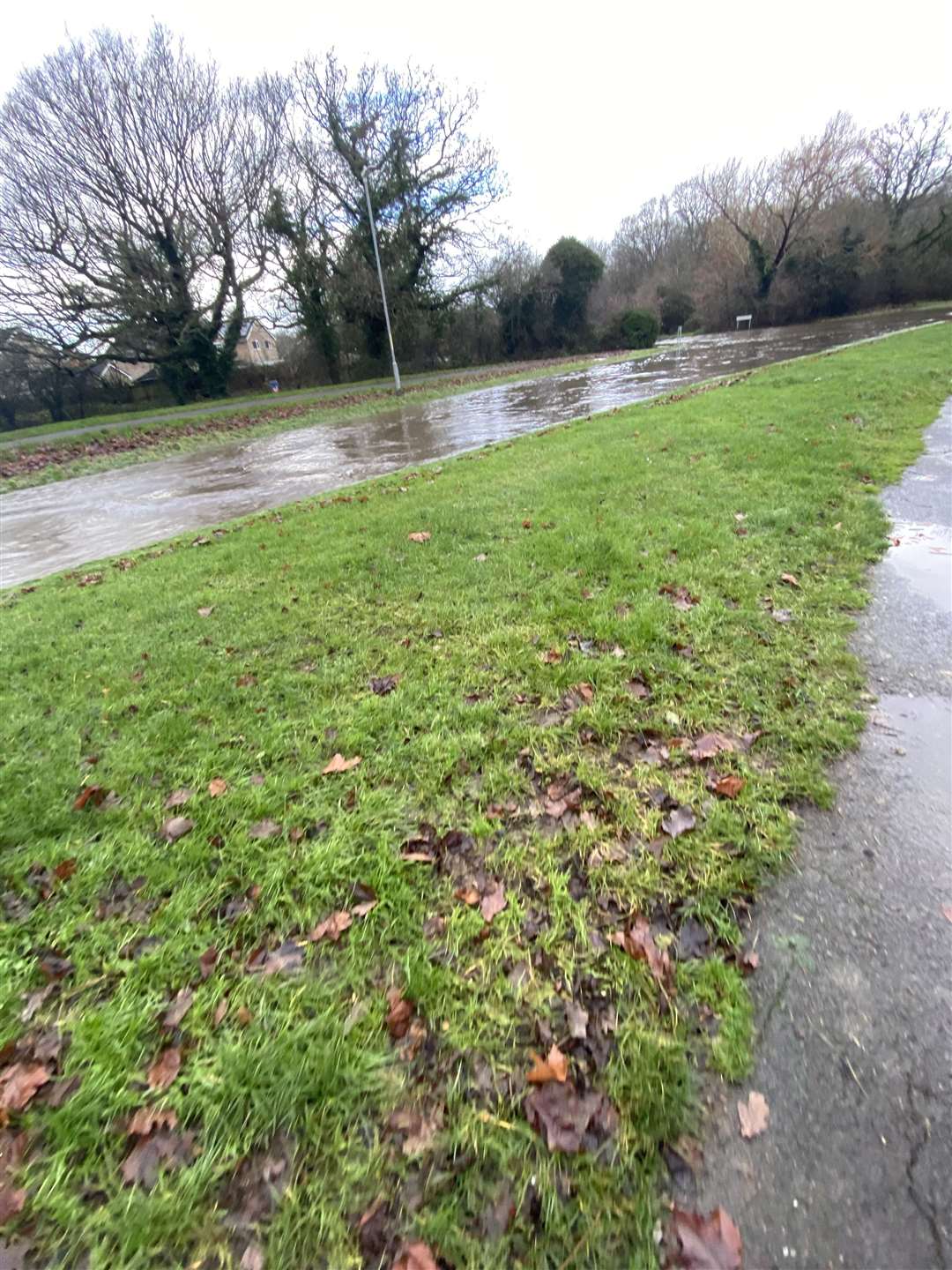 Flooding in Stanhope Road, Ashford. Picture: Chloe Robinson