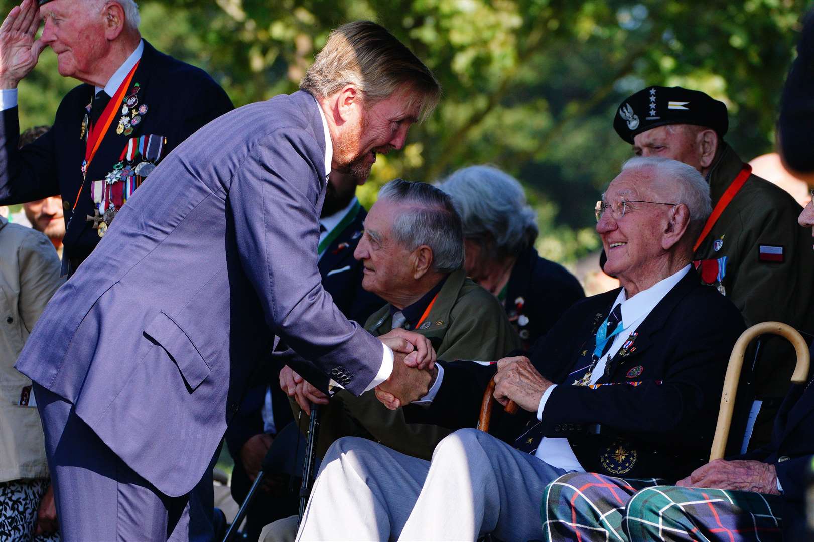 King Willem-Alexander of the Netherlands meets veterans (Ben Birchall/PA)