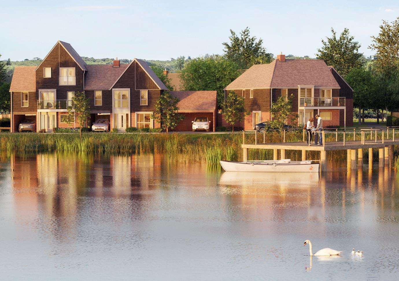 Homes around Conningbrook Lakes are already being built