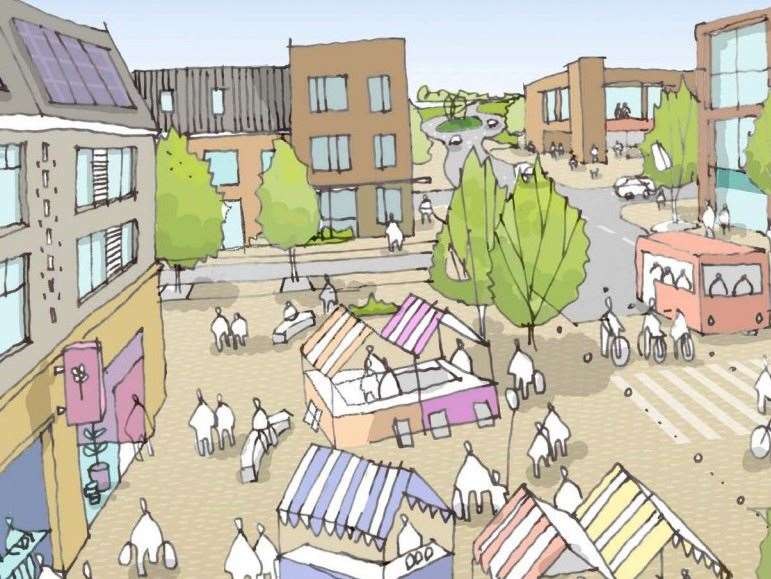 How the centre of the Heathlands Garden Community in Lenham could look. Picture: Maidstone council