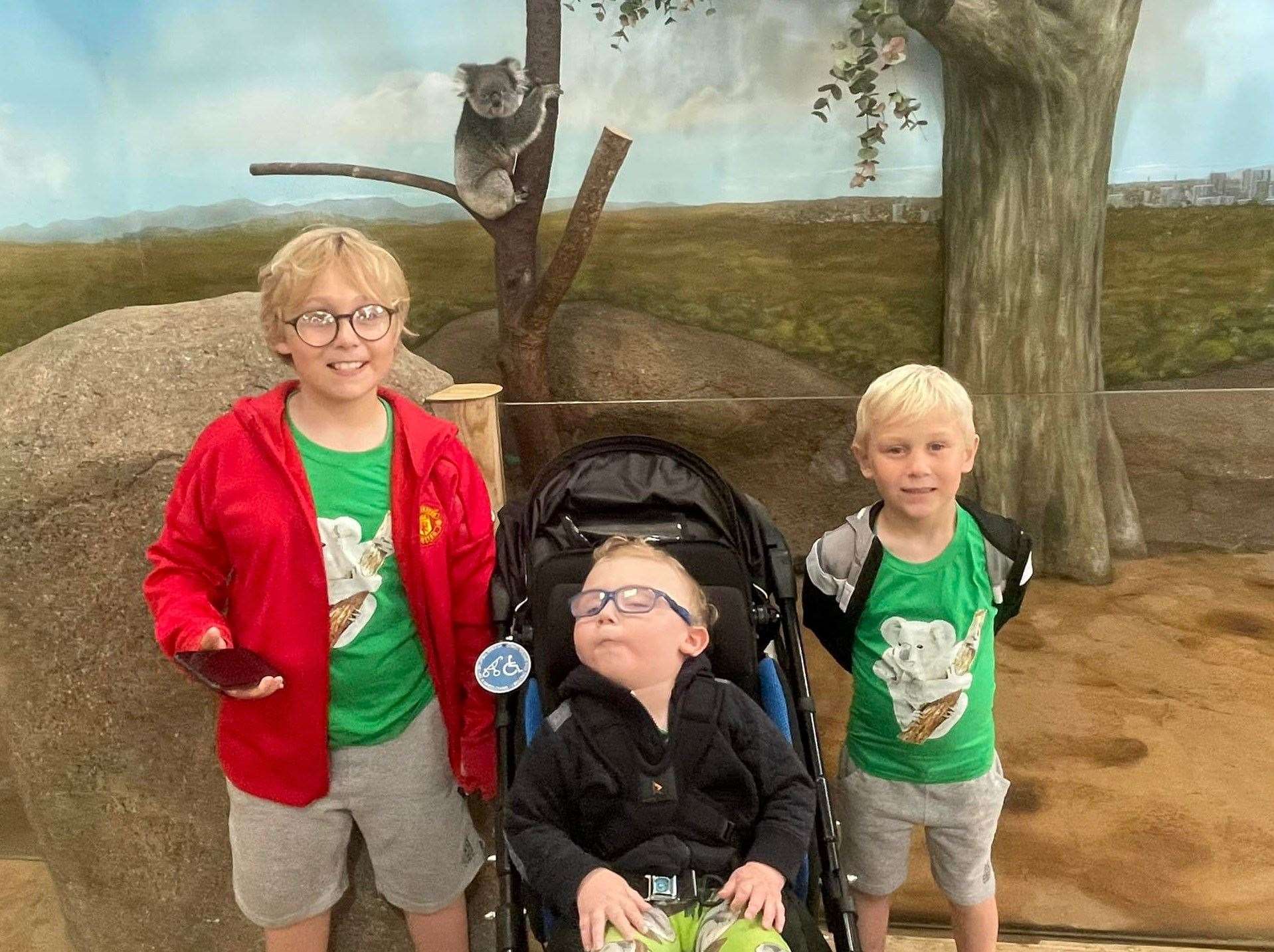 Thomas and his brothers Frankie, five, and Jayden, 10, loved meeting Longleat's koalas. Picture: Jasmine Legg