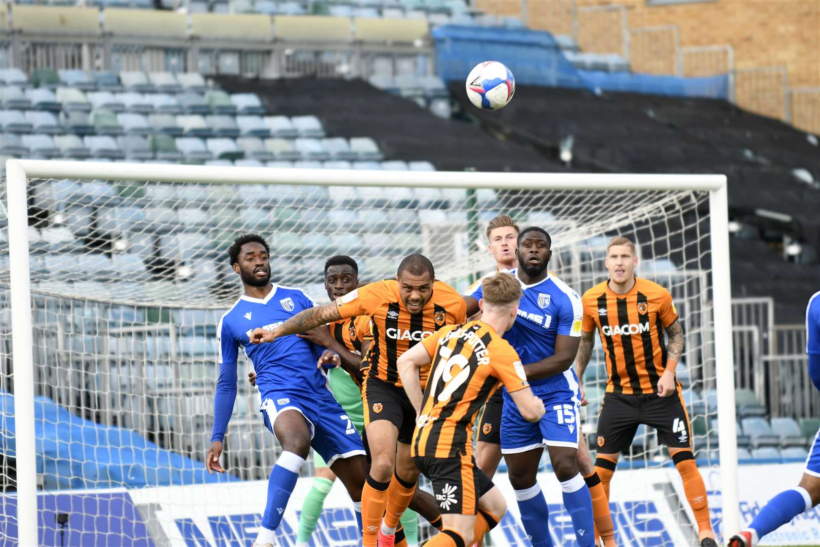 Gillingham on the defensive Picture: Barry Goodwin