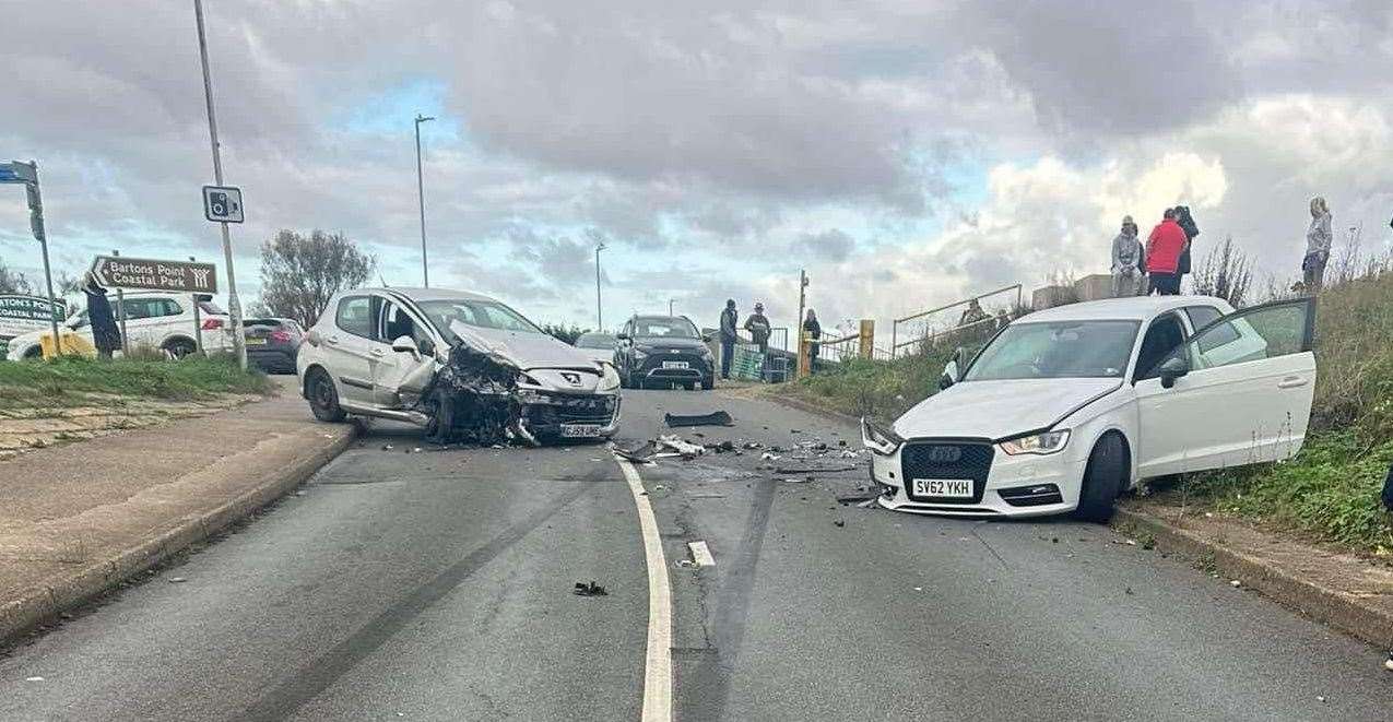 Top, the crash in Marine Parade on November 17 and, below, where the 30mph limit will be extended toCrash picture: iCars