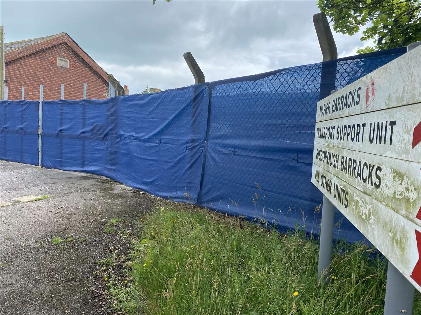 Napier Barracks is one of a number of sites being used to house people seeking asylum in Britain who would otherwise be destitute