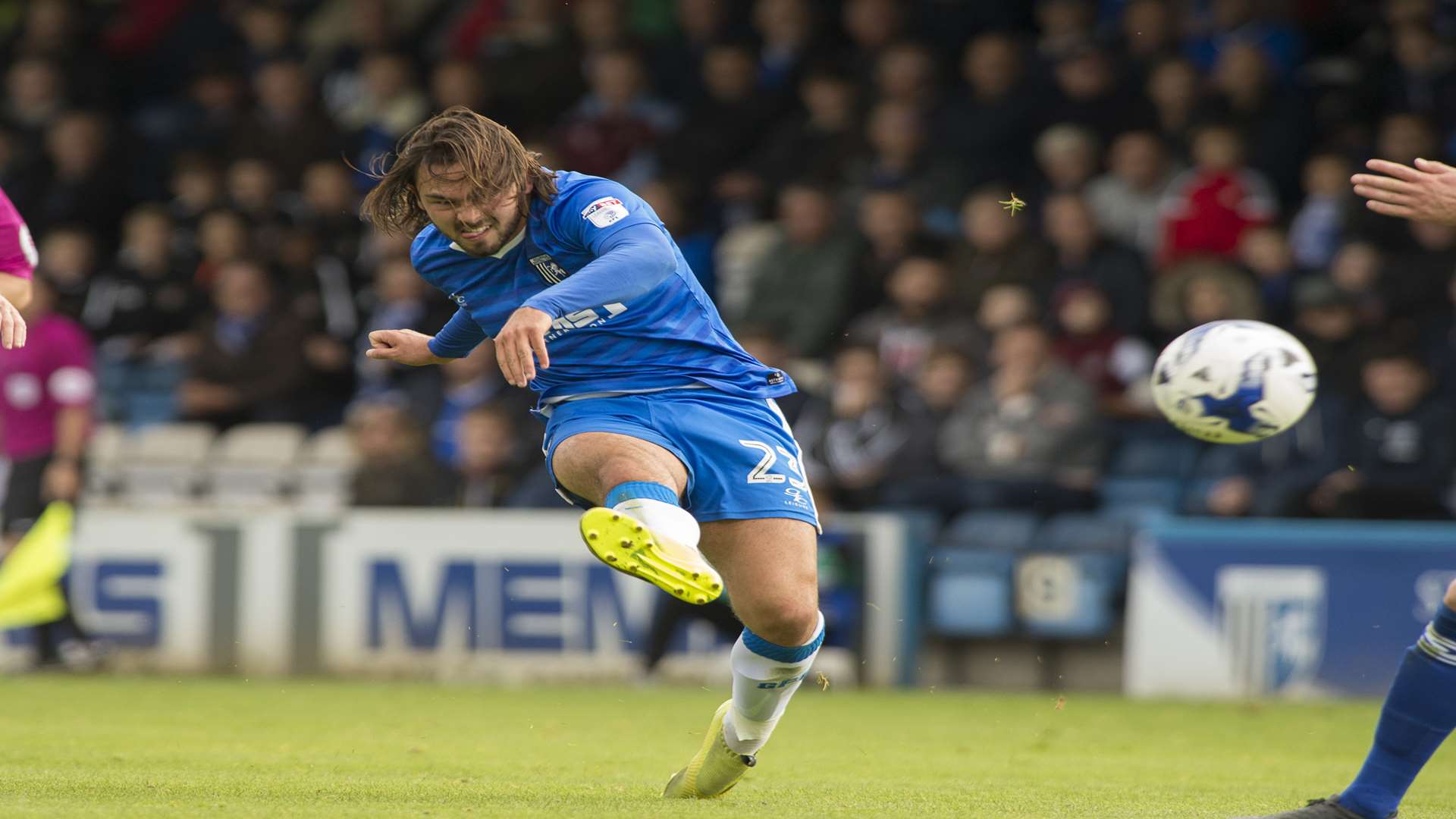 Bradley Dack shoots at goal Picture: Andy Payton