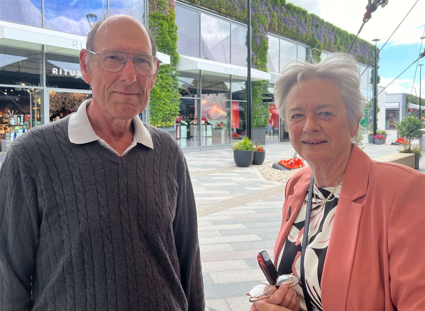 Steve and Sarah Skelton from Hythe say when they come to Ashford, they choose to go to the Designer Outlet over the town centre