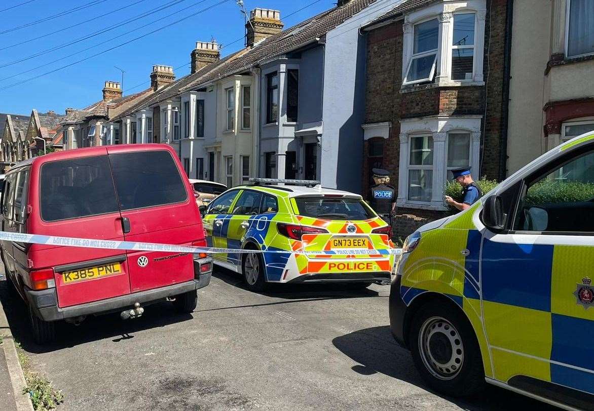 Police have cordoned off Alexandra Road in Sheerness. Picture: Joe Crossley