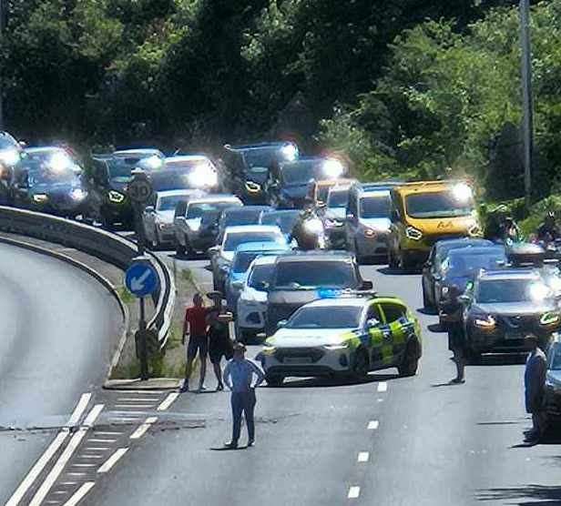 The A2 is closed in both directions near the Port of Dover due to a crash involving a motorbike