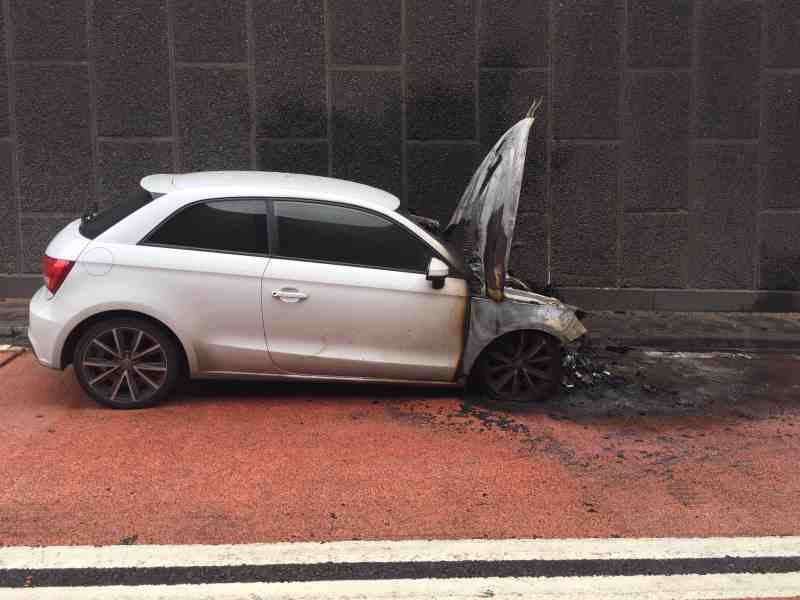 The car caught light near the entrance to one of the tunnels. Pic: Highways England (7822147)