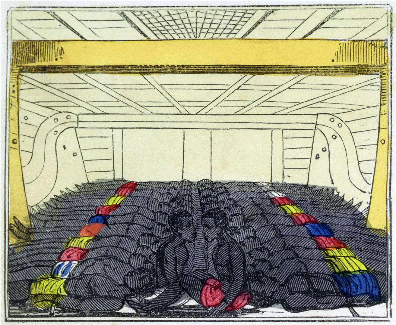 African slaves depicted in the hold of a slave ship in 1826 (Alamy/PA)