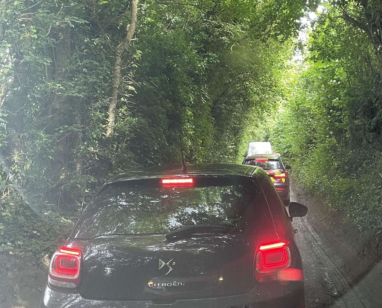 Diverted traffic due to road closure at a standstill in Leeds