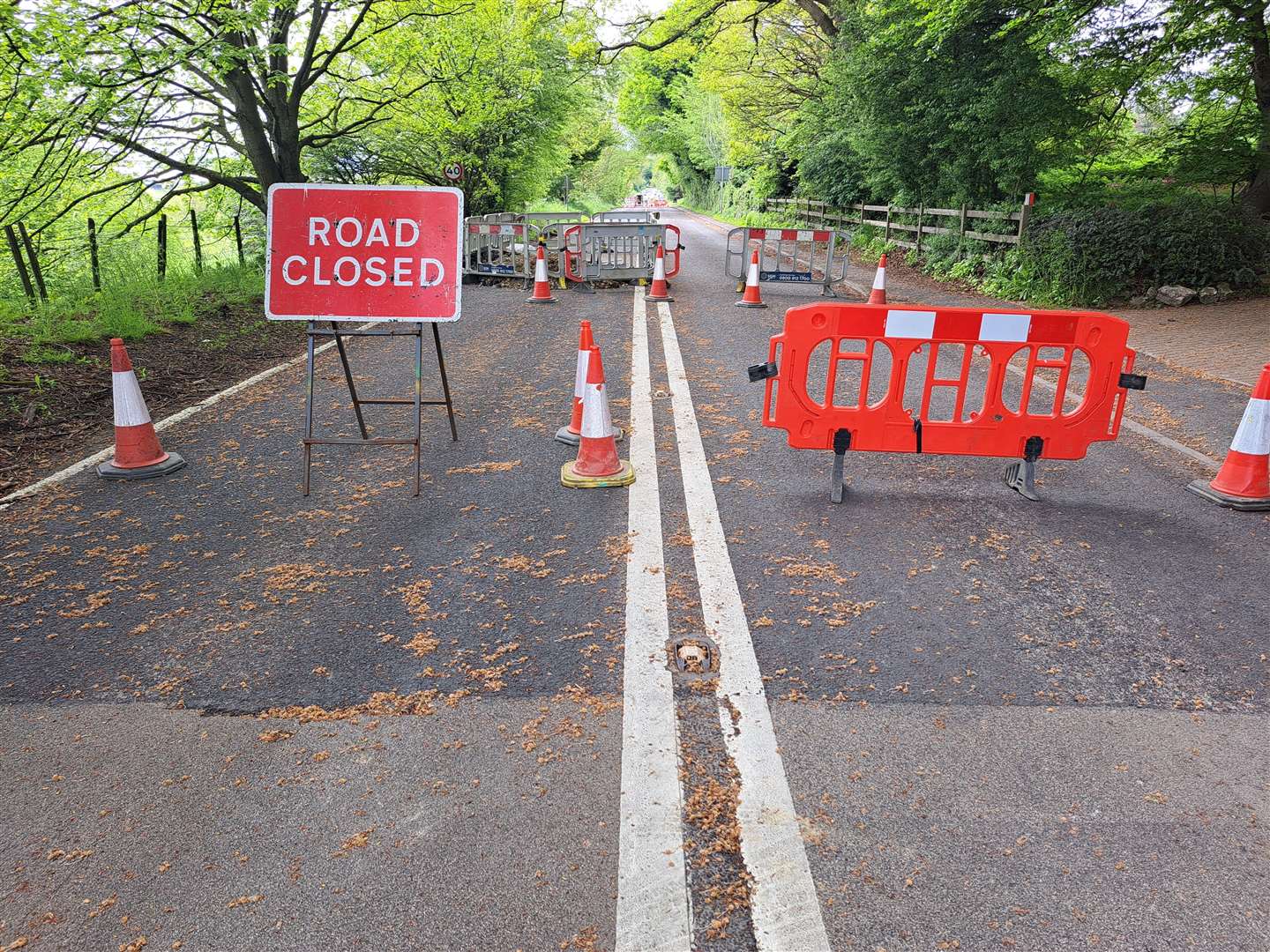 Gasworks on Tonbridge Road at Teston causing misery for diverted