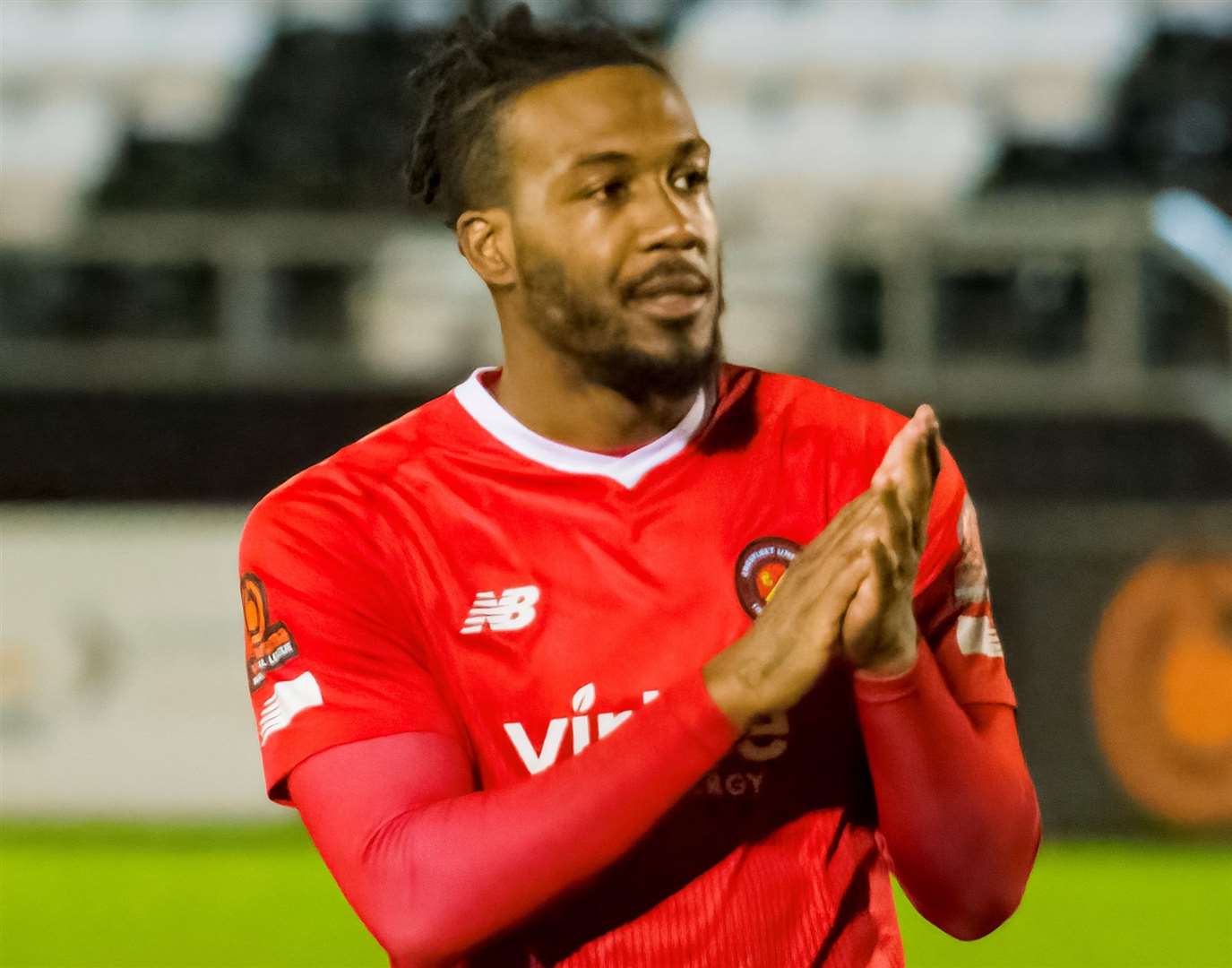 Ebbsfleet striker Dominic Poleon - has been named in Saint Lucia’s squad for two internationals this week. Picture: Ed Miller/EUFC