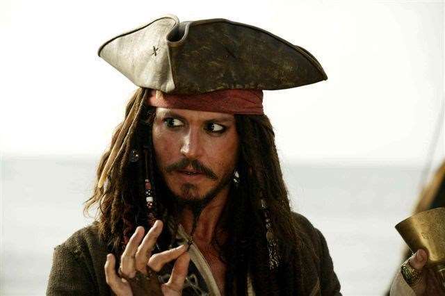 Johnny Depp as Captain Jack Sparrow in Pirates Of The Caribbean