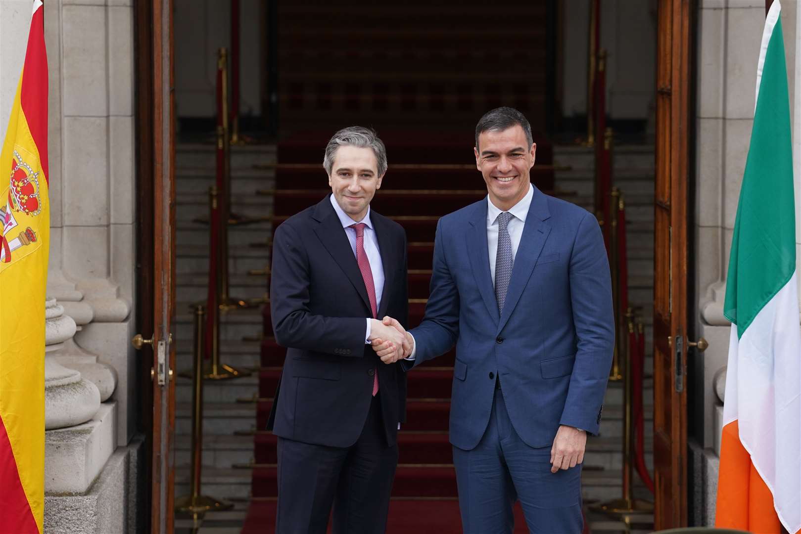 Irish premier Simon Harris worked with Spanish prime minister Pedro Sanchez on recognising Palestinian staehood (Brian Lawless/PA)