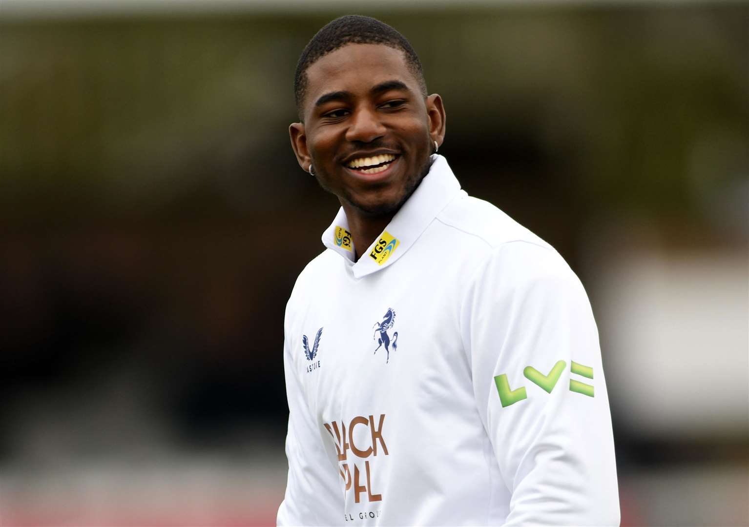 Tawanda Muyeye - finished 43 not out with the bat for Kent after taking his maiden first-class wicket earlier in the day. Picture: Barry Goodwin (55957374)