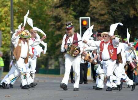 Morris dancing action at the Tenterden Folk Festival. Picture: GARY BROWNE