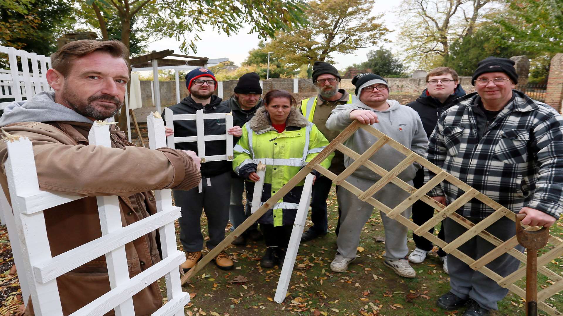 Cllr Peter Scollard (left) and the team from No Wall Gardens are fed up, they are trying to create a community garden for people to enjoy at St Botolph's Church in Northfleet but it keeps getting wrecked by vandals.