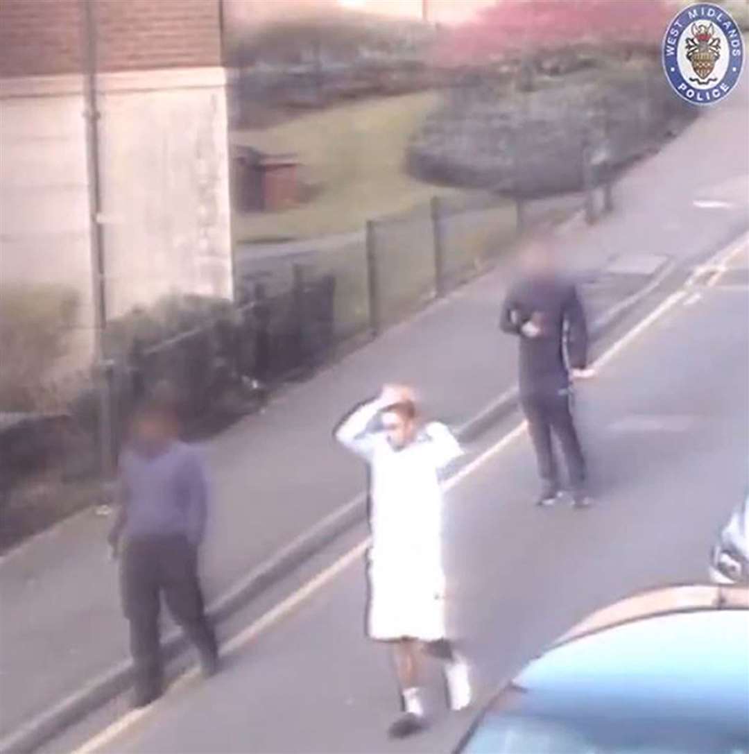 Screengrab from CCTV of Jack Grealish, wearing mis-matched slippers (West Midlands Police/PA)