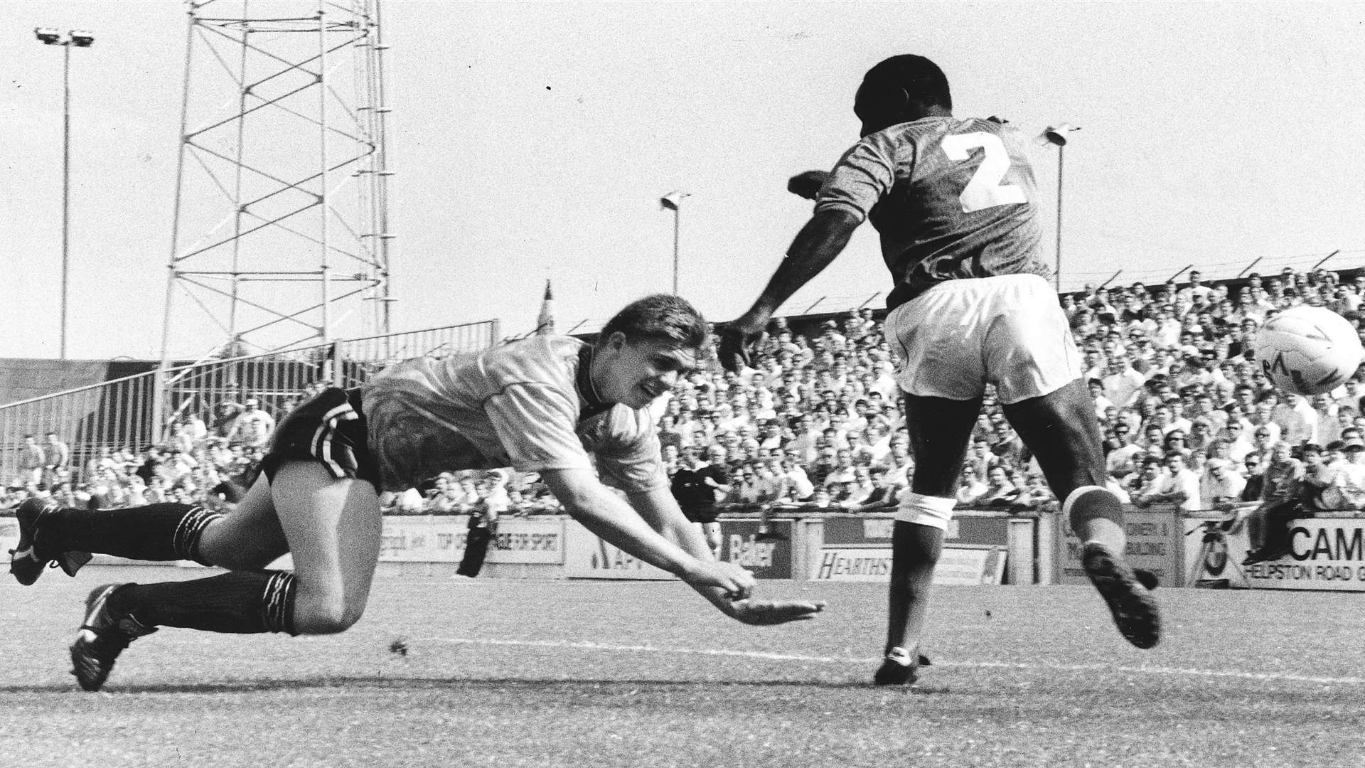 Jason Lillis in action for Maidstone at Peterborough in 1989, their first game in the Football League Picture: Barry Hollis