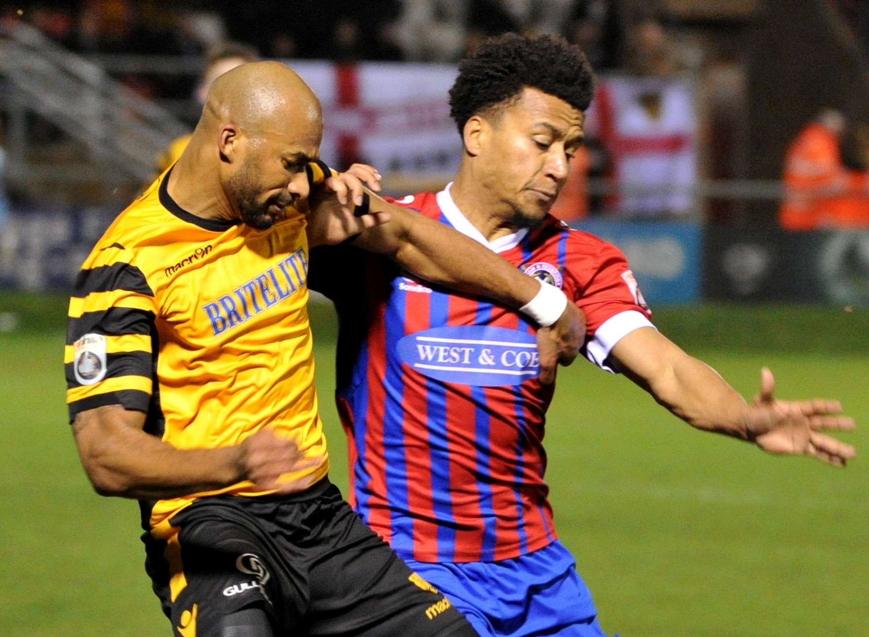 Delano Sam-Yorke in action for Maidstone at Dagenham Picture: Steve Terrell