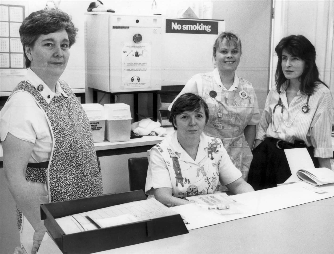 Staff in the children's ward at All Saints' Hospital, Chatham (1990)