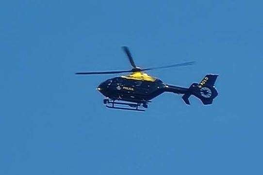 A police helicopter was spotted circling the area