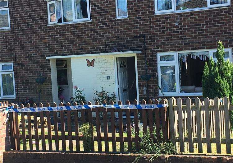 Broken window of house in Larkspur Close, East Malling (2748960)