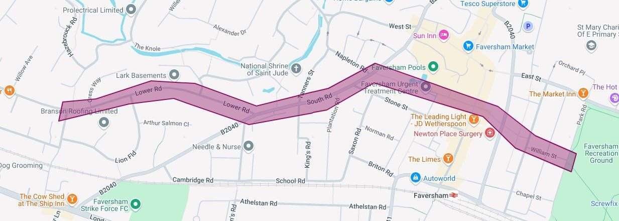 The cross town walking route in Faversham has been designed to make it safer for pedestrians