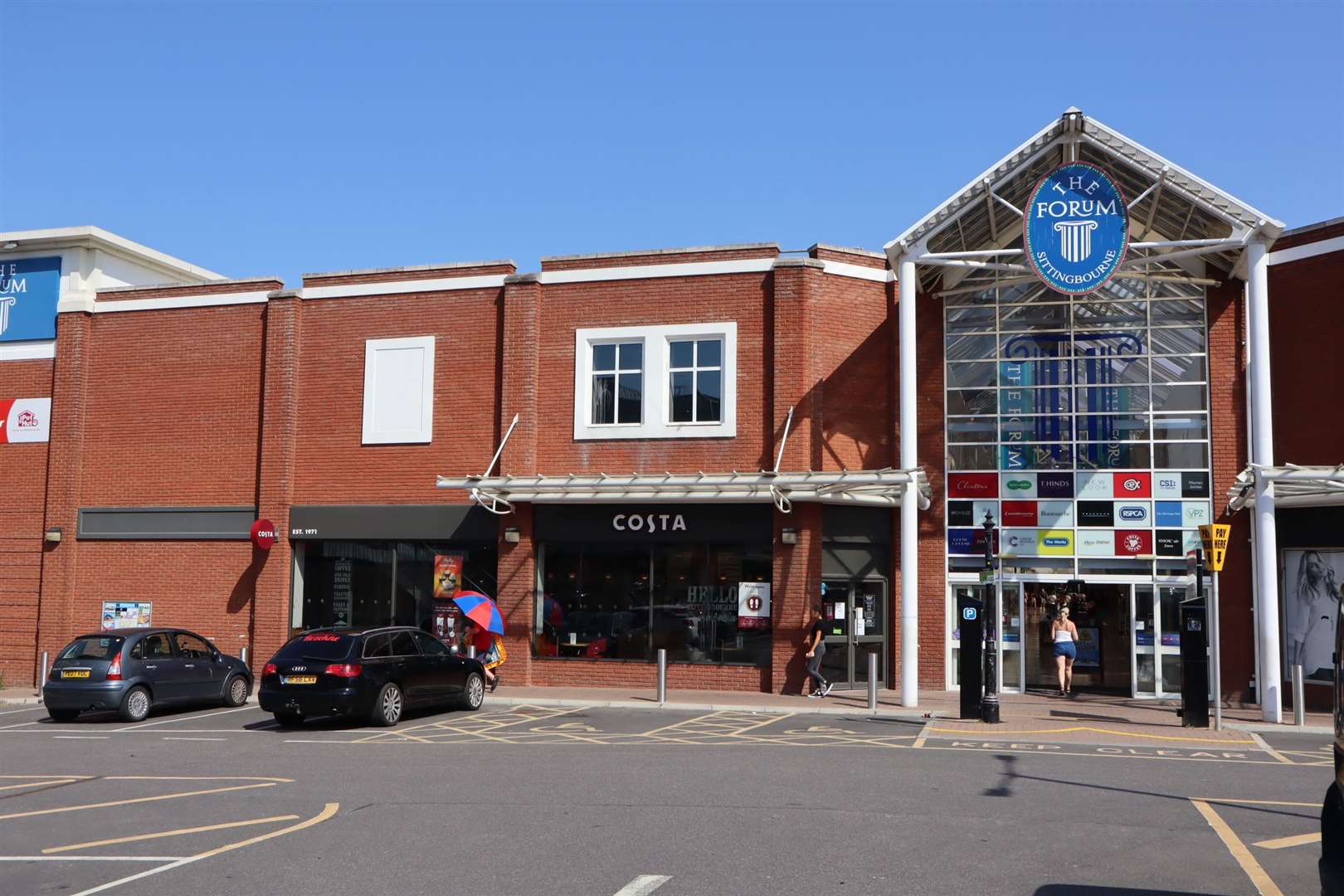 The car park outside the Forum shopping centre would be turned into a public green space as part of Swale council's Sittingbourne town centre revival plan