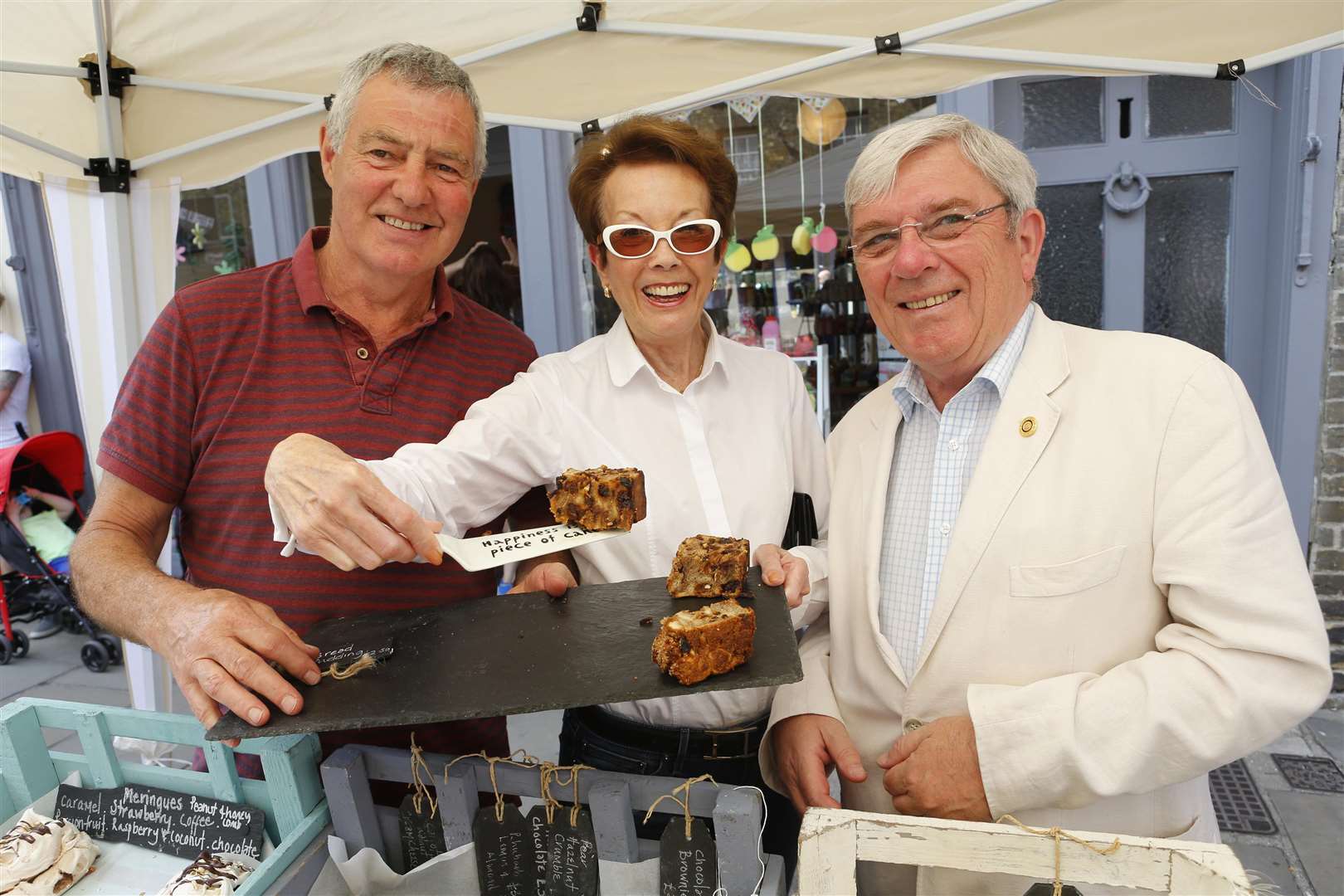 Sandwich Food Faye.Pictured are event organisers Steve Laslett & Veronica Liote with Mayor of Sandwich Cllr Paul Graeme.Picture: Andy Jones FM4330535 (2003042)