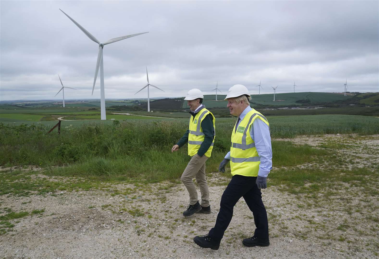 Boris Johnson visited one of Scottish Power’s UK windfarms during the recent G7 summit in Cornwall (Jon Super / PA)