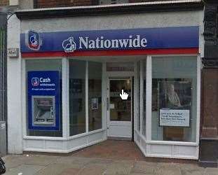 Harris tracked his victim from the Nationwide in Windmill Street, Gravesend. Picture: Google Maps