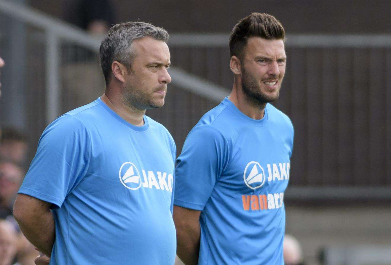 Dartford joint-managers Adam Flanagan and Jamie Coyle Picture: Andy Payton